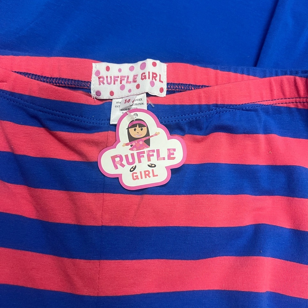 Ruffle Girl 2 Pc Knit Capri Set Girls Sz 14 - Picture 7 of 9